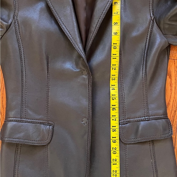 Michael Kors Brown Leather Blazer Jacket - Picture 10 of 11